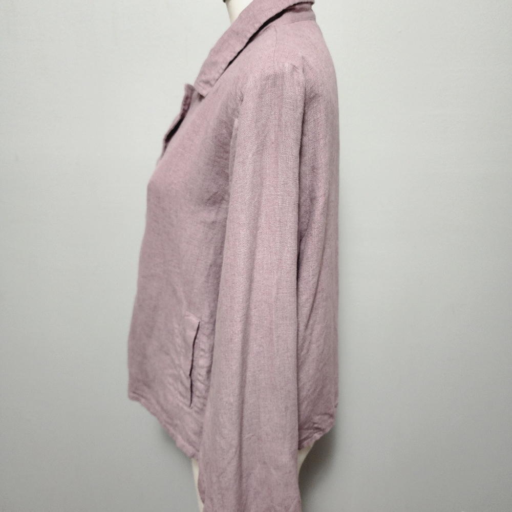 Flax Mauve Button Down Collared Jacket Size Small… - image 3